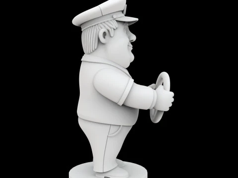 Bus Driver Cartoon Character 3D Printable Model 3D Print Model
