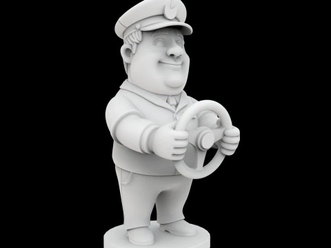 Bus Driver Cartoon Character 3D Printable Model 3D Print Model