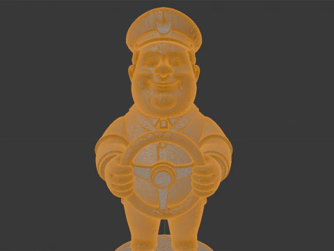 Bus Driver Cartoon Character 3D Printable Model 3D Print Model