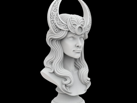Celestial Moon Goddess Bust 3D Printable Model 3D Принт Модель
