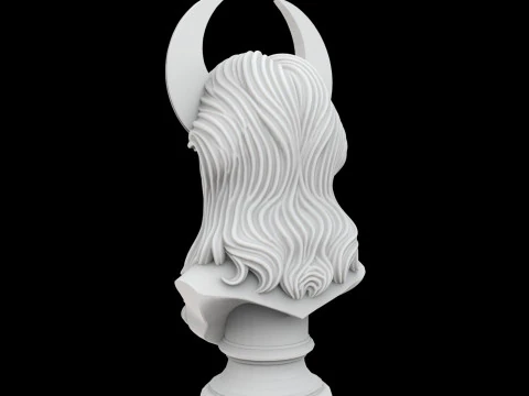 Celestial Moon Goddess Bust 3D Printable Model 3D Print Model
