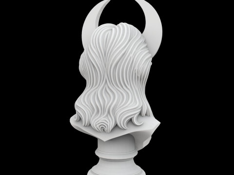 Celestial Moon Goddess Bust 3D Printable Model 3Dプリントモデル