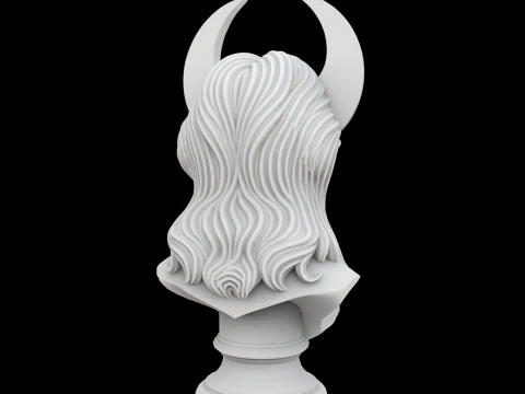 Celestial Moon Goddess Bust 3D Printable Model 3D Print Model