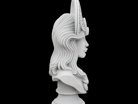 Celestial Moon Goddess Bust 3D Printable Model 3Dプリントモデル