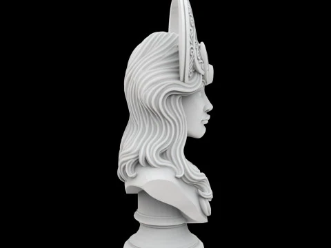 Celestial Moon Goddess Bust 3D Printable Model 3D Print Model