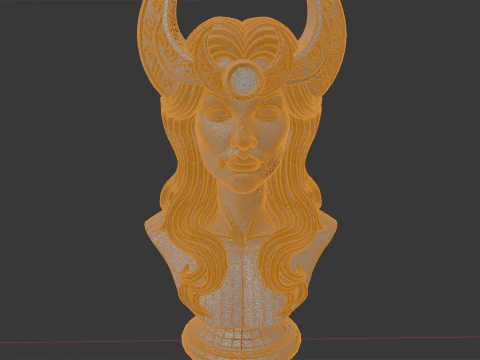 Celestial Moon Goddess Bust 3D Printable Model 3D Print Model