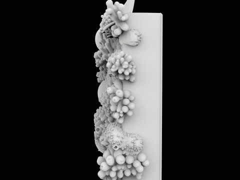 Coral Reef Wall Art Panel 3D Printable Model v- 3D 打印模型