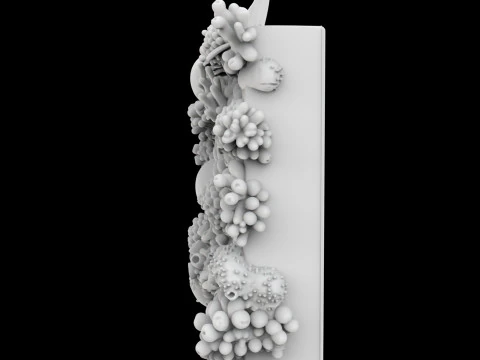 Coral Reef Wall Art Panel 3D Printable Model v- 3D Print Model