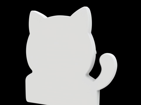 Cute Cat Key Holder 3D Printable Model Model Cetak 3D