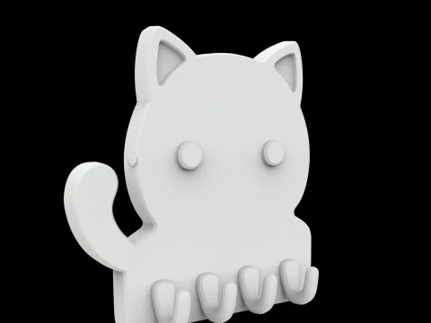 Cute Cat Key Holder 3D Printable Model 3D Print Model