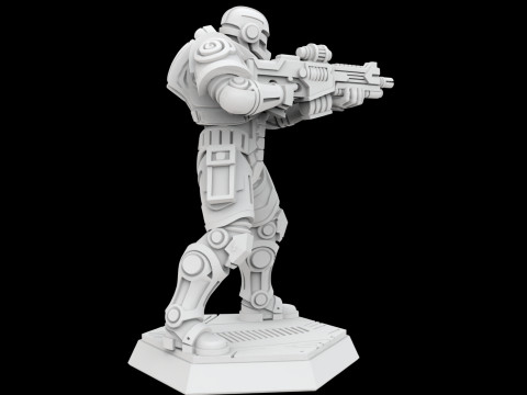 Cyberpunk Soldier 3D Printable Miniature Model do druku 3D