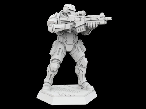 Cyberpunk Soldier 3D Printable Miniature Model Cetak 3D