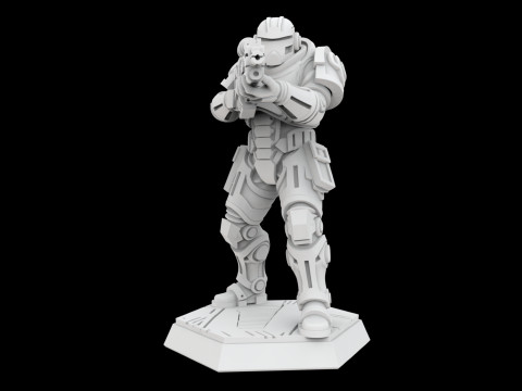 Cyberpunk Soldier 3D Printable Miniature Model Cetak 3D