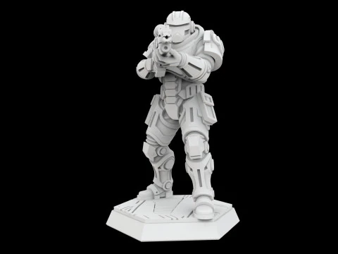 Cyberpunk Soldier 3D Printable Miniature 3D Print Model