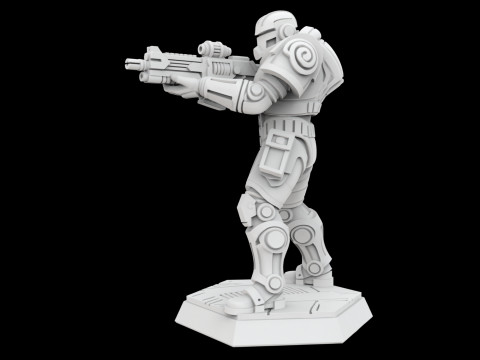 Cyberpunk Soldier 3D Printable Miniature Model Cetak 3D