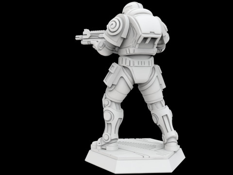Cyberpunk Soldier 3D Printable Miniature Model Cetak 3D