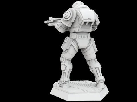 Cyberpunk Soldier 3D Printable Miniature 3D Print Model