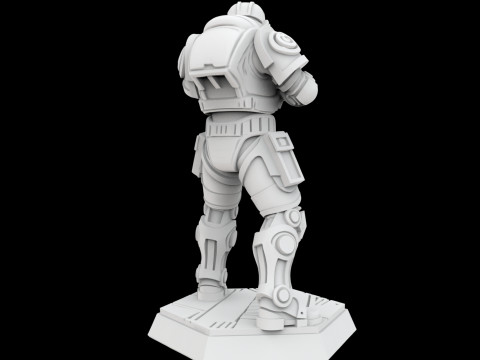 Cyberpunk Soldier 3D Printable Miniature Model Cetak 3D