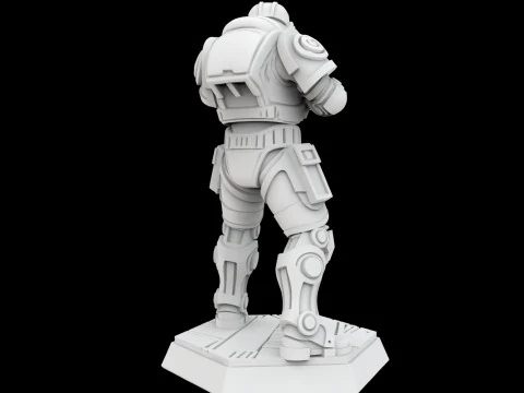Cyberpunk Soldier 3D Printable Miniature 3D Print Model
