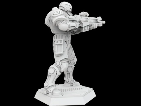 Cyberpunk Soldier 3D Printable Miniature 3D Print Model