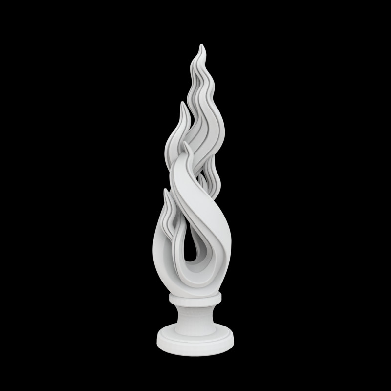 Dancing Flames Abstract Sculpture 3D Printable Mod 3D Print Model .c4d .max .obj .3ds .fbx .stl .blend 