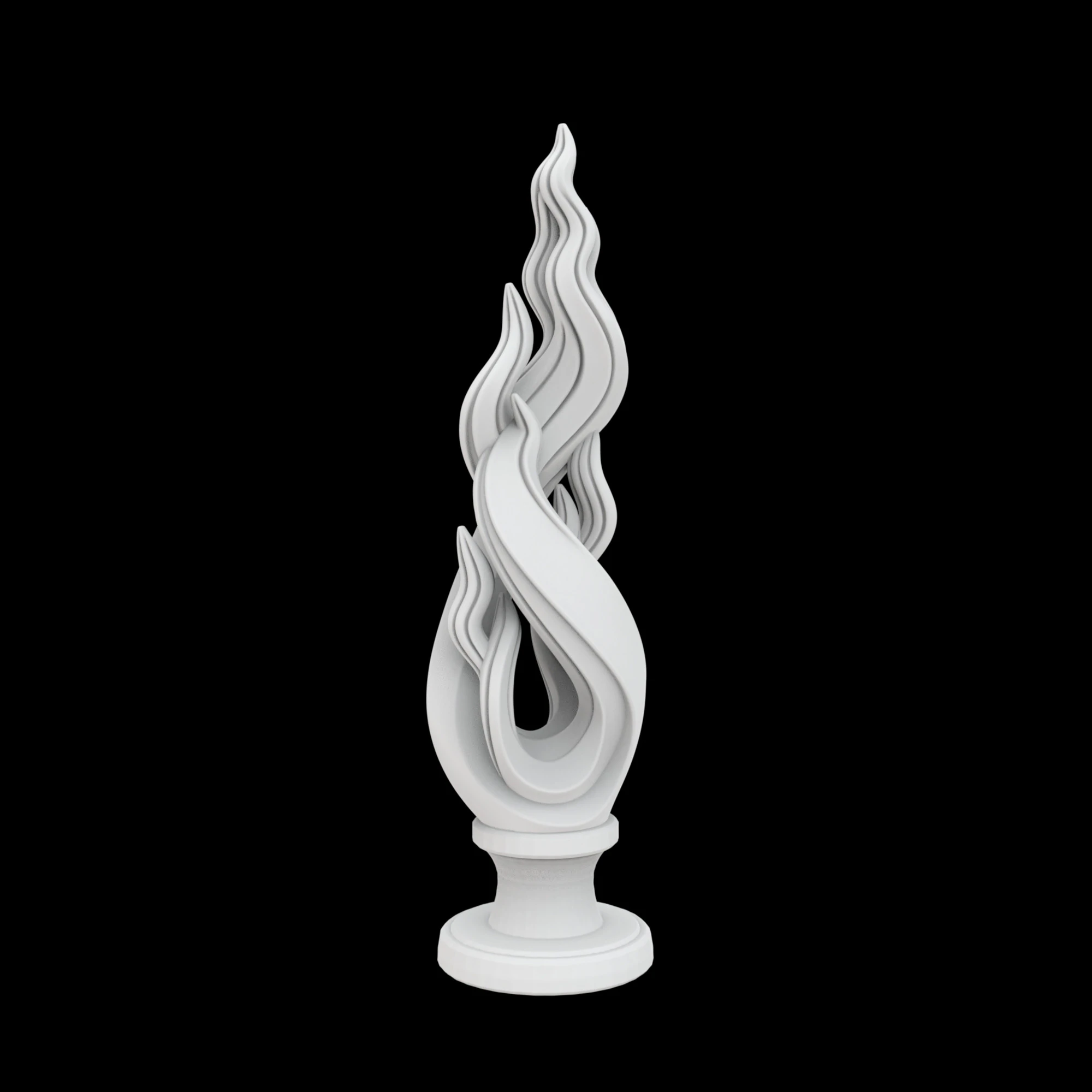 Dancing Flames Abstract Sculpture 3D Printable Mod 3D Print Model .c4d .max .obj .3ds .fbx .stl .blend 