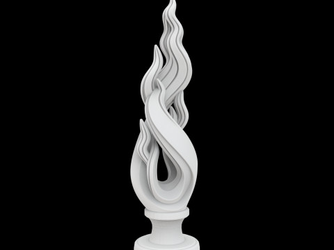 Dancing Flames Abstract Sculpture 3D Printable Mod Model do druku 3D
