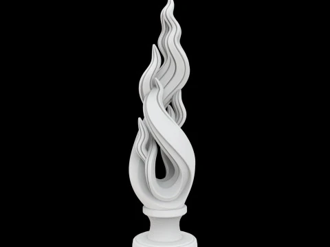 डांसिंग फ्लेम्स एब्सट्रैक्ट स्कल्पचर 3डी प्रिंट करने योग्य मॉड 3D प्रिंट मॉडल