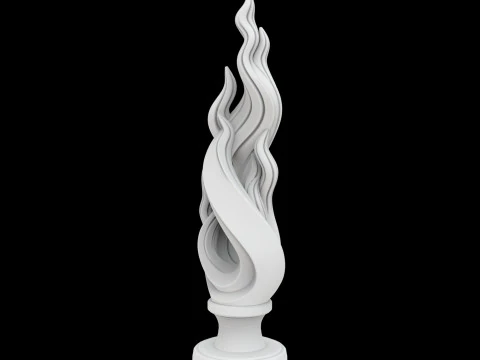 Dancing Flames Abstract Sculpture 3D Printable Mod 3D Print Model