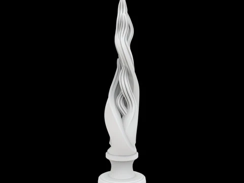 Dancing Flames Abstract Sculpture 3D Printable Mod 3D Print Model