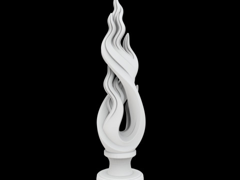Dancing Flames Abstract Sculpture 3D Printable Mod 3D Print Model