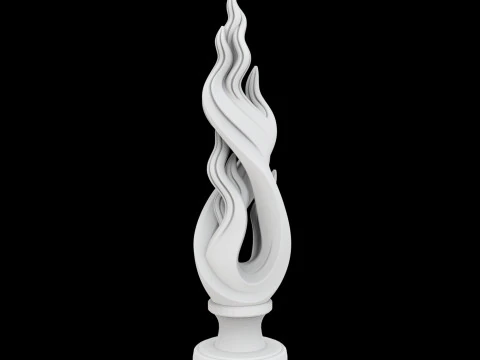Dancing Flames Abstract Sculpture 3D Printable Mod 3D Print Model
