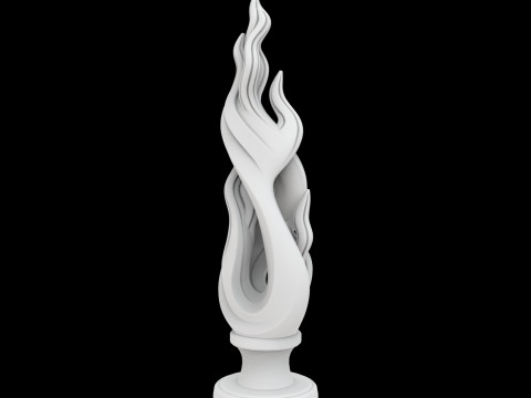 Dancing Flames Abstract Sculpture 3D Printable Mod 3D Print Model