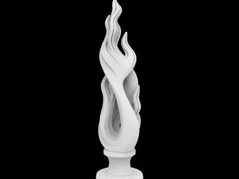 Dancing Flames Abstract Sculpture 3D Printable Mod 3D Print Model