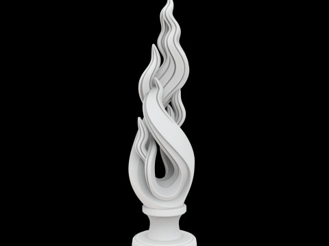 Dancing Flames Abstract Sculpture 3D Printable Mod 3D Print Model