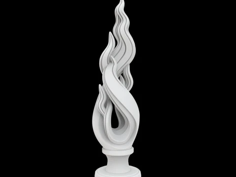 Dancing Flames Abstract Sculpture 3D Printable Mod 3D Print Model