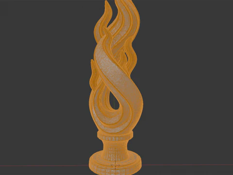 Dancing Flames Abstract Sculpture 3D Printable Mod 3D Print Model