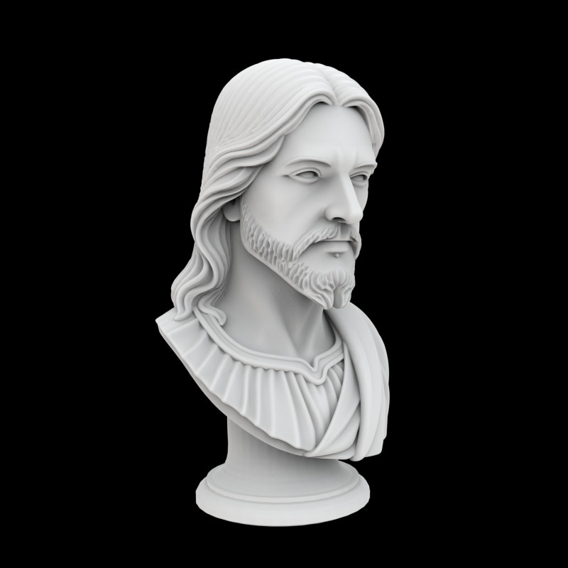 Jesus Bust Sculpture 3D Printable Mo 3D Print Model .c4d .max .obj .3ds .fbx .stl .blend 