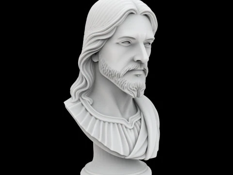 Scultura busto di Ges&ugrave; stampabile in 3D Mo Modello di stampa 3D