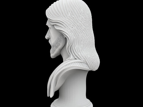 Jesus Bust Sculpture 3D Printable Mo 3D Print Model