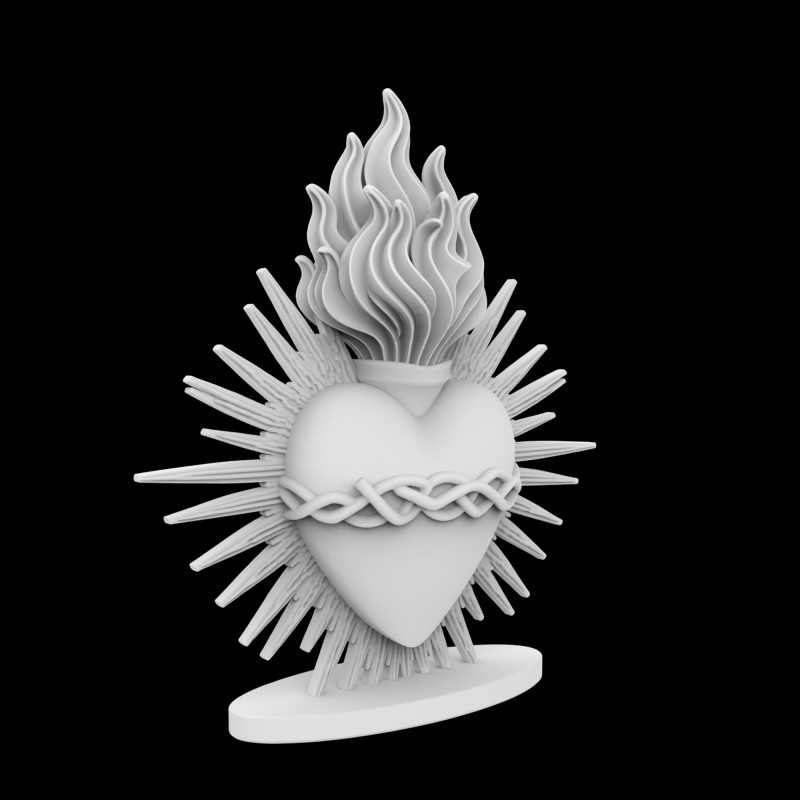 Sacred Heart of Jesus Icon 3D Printable Model Modello di stampa 3D .c4d .max .obj .3ds .fbx .stl .blend 