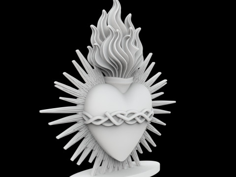 Sacred Heart of Jesus Icon 3D Printable Model 3Dプリントモデル