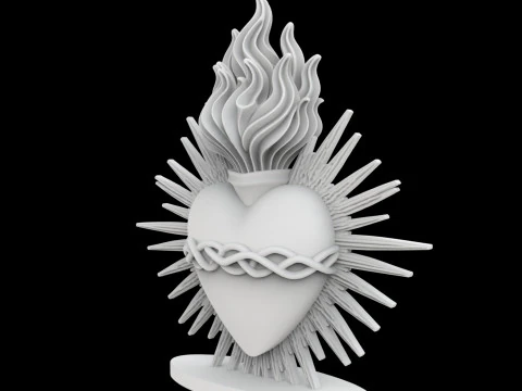 Sacred Heart of Jesus Icon 3D Printable Model 3D Print Model