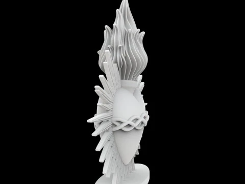 Sacred Heart of Jesus Icon 3D Printable Model 3D Print Model