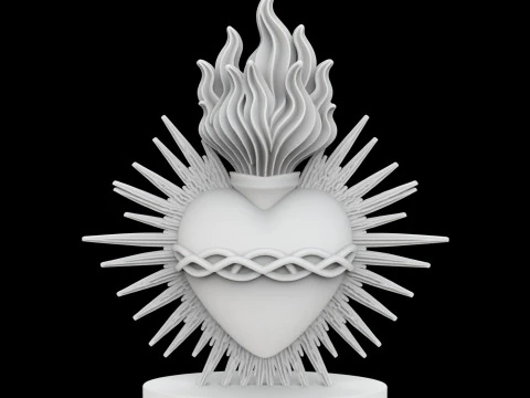 Sacred Heart of Jesus Icon 3D Printable Model 3D Print Model