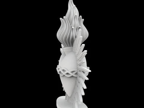 Sacred Heart of Jesus Icon 3D Printable Model 3D Print Model