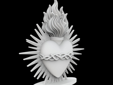 Sacred Heart of Jesus Icon 3D Printable Model Modello di stampa 3D