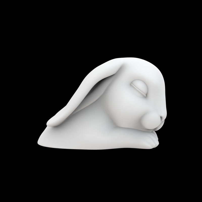 Sleeping Bunny Sculpture 3D Printable Model 3D Принт Модель .c4d .max .obj .3ds .fbx .stl .blend 