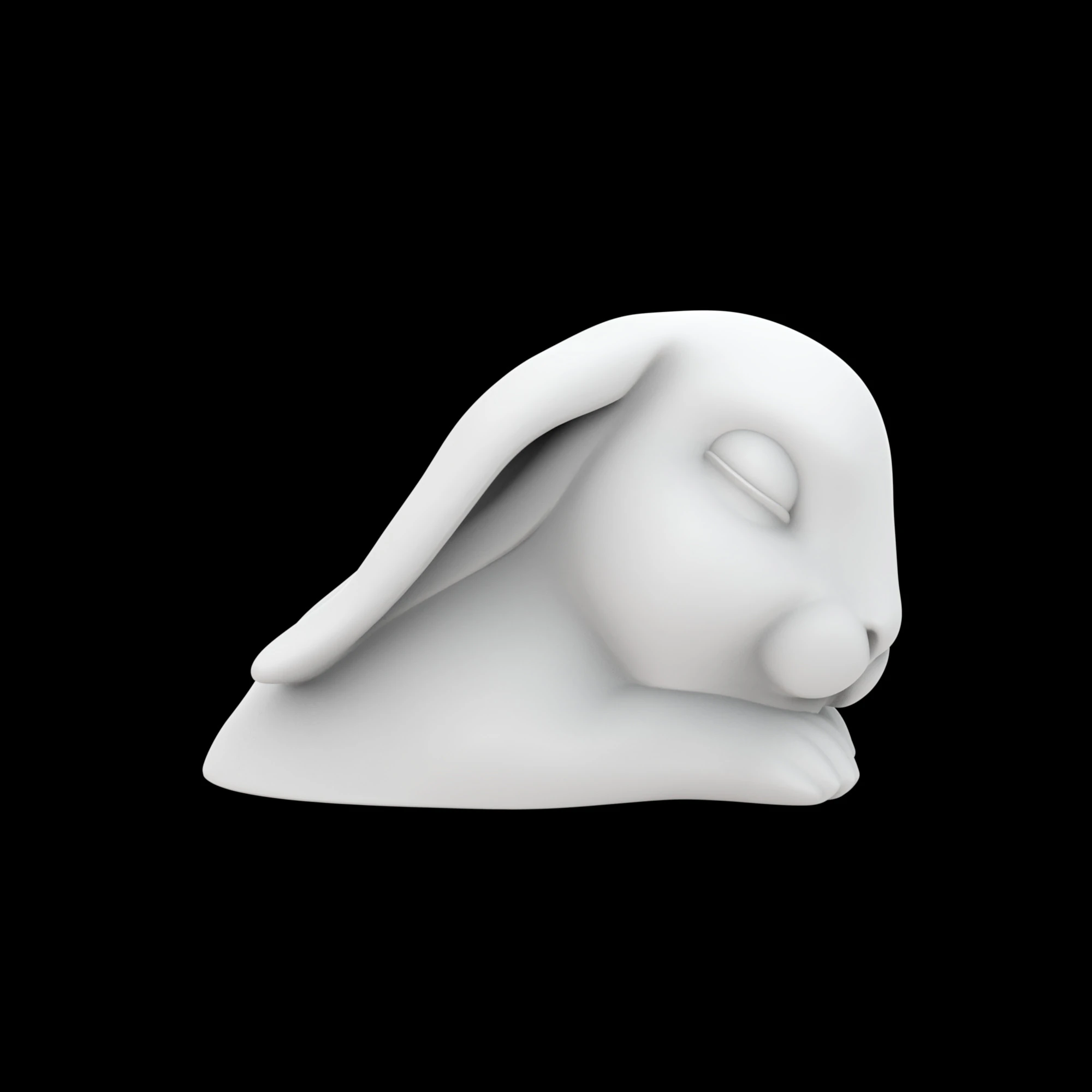 Sleeping Bunny Sculpture 3D Printable Model 3D Print Model .c4d .max .obj .3ds .fbx .stl .blend 