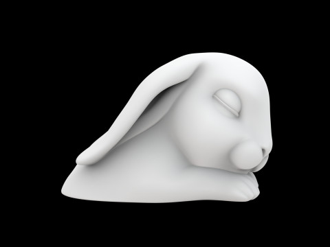 Sleeping Bunny Sculpture 3D Printable Model Model do druku 3D